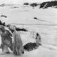 Горные егеря вермахта везут на санках тело погибшего красноармейца на Кольском полуострове Фото