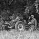 Немецкая 37-мм пушка Pak 35/36 с расчетом замаскированная и поставленная на прямую наводку у опушки леса на Восточном фронте Фото